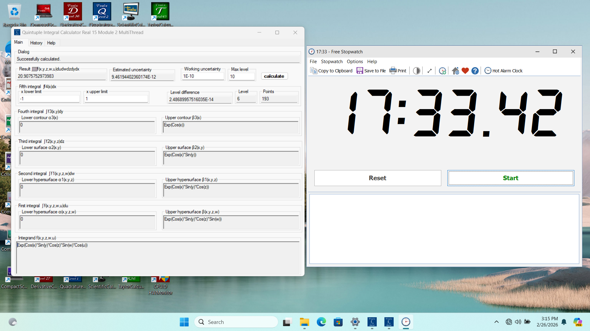 Benchmarking multithread on Quintuple